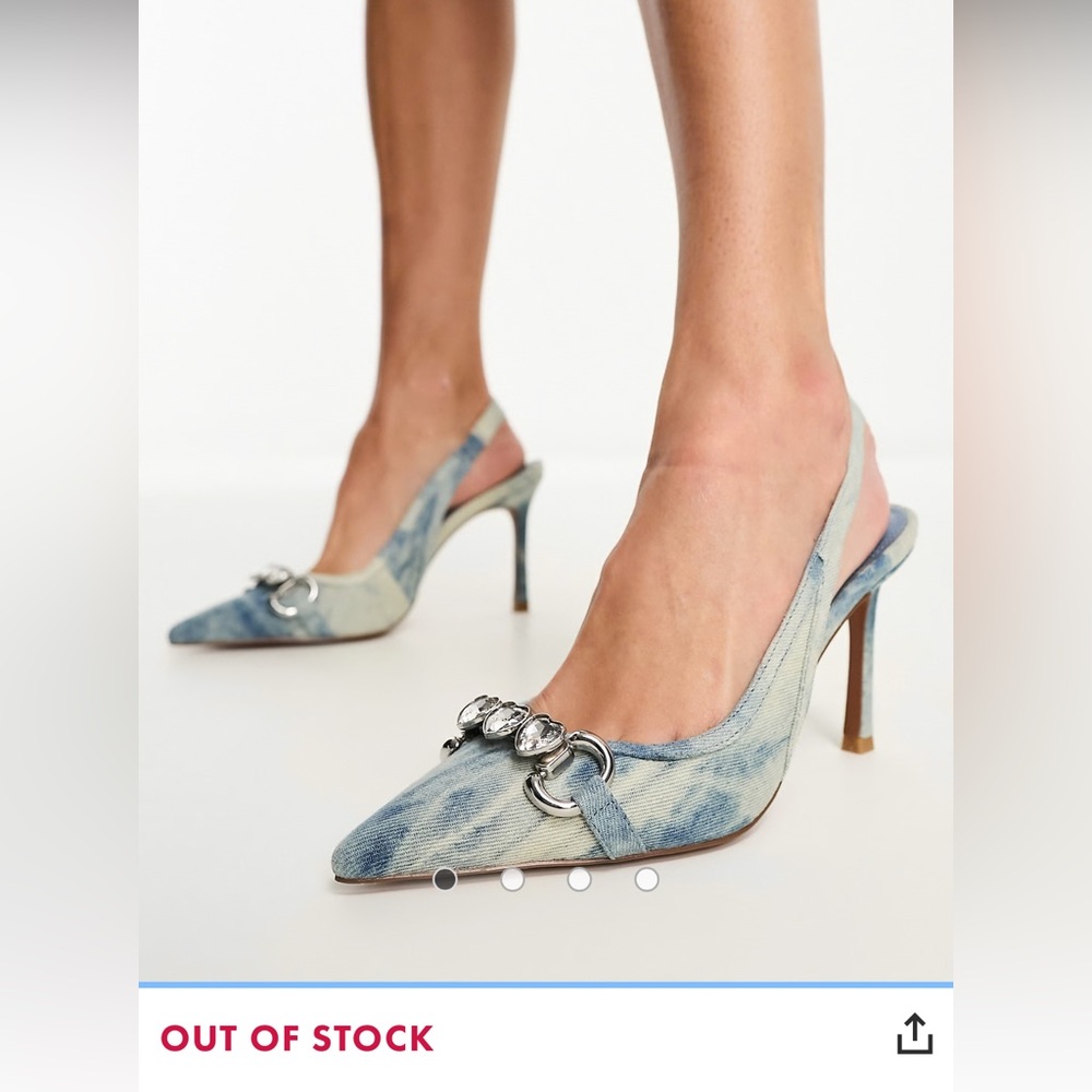 ASOS Denim Heels with Heart Accents